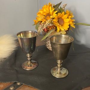 Reed & Barton Silver Plate Challis Wine Glasses -2